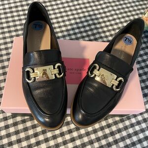 EUC Kate Spade black leather loafers, size 7.5